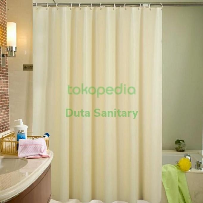 Shower Curtain 200x200 textile/Shower Curtain kain 200cm/ Korden Ivory