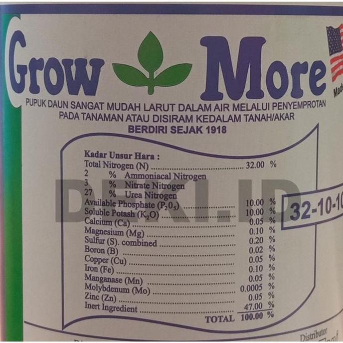 

Terlaris Growmore 32 10 10 Kemasan Pabrik 454 Gram Pupuk Npk Daun Grow More Nutrisi Pertumbuhan Tanaman
