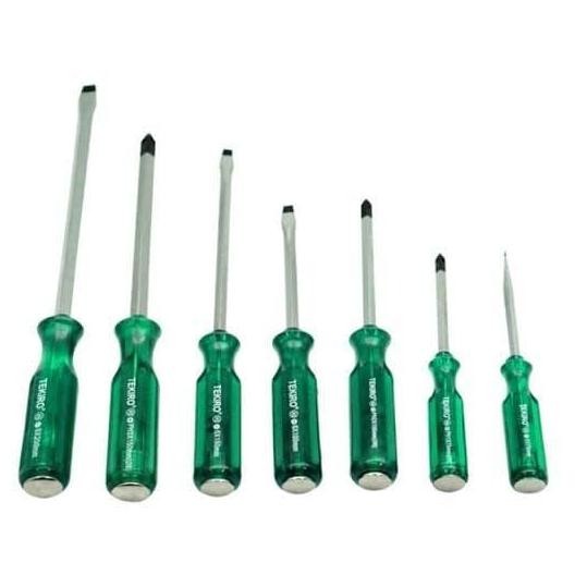 Miliki Tekiro Obeng Set 7 Pcs Tembus Hijau / Obeng Tumbuk / Ketok Cg0932