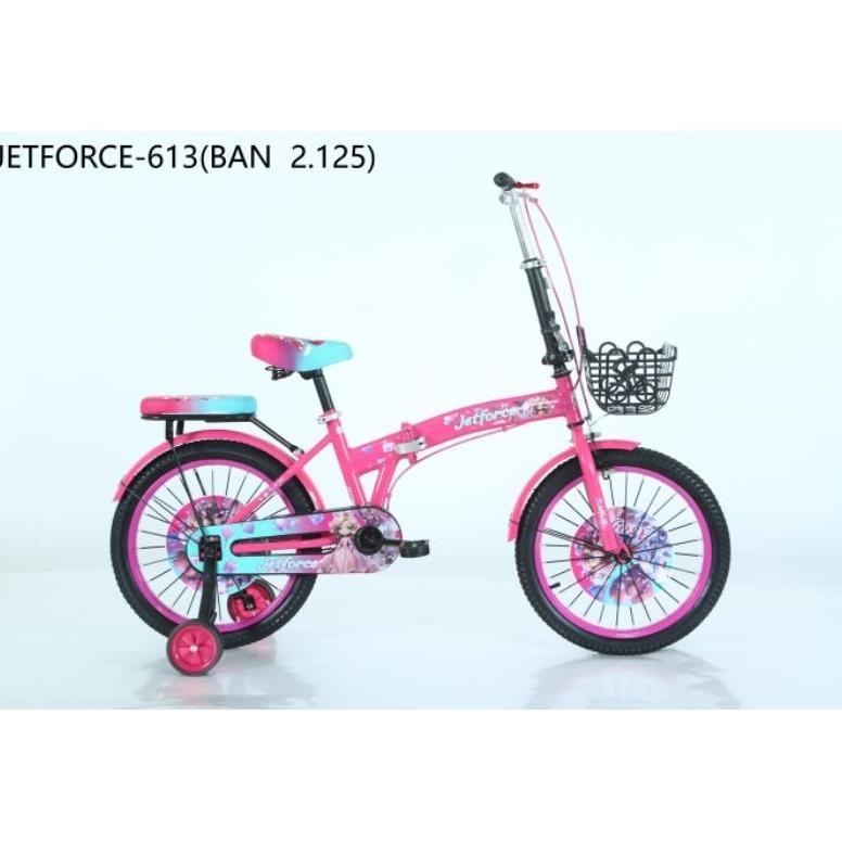 Ready Sepeda Lipat Anak 16 Inch" Anak 6 Sd 10  Thn Plus Roda Bantu