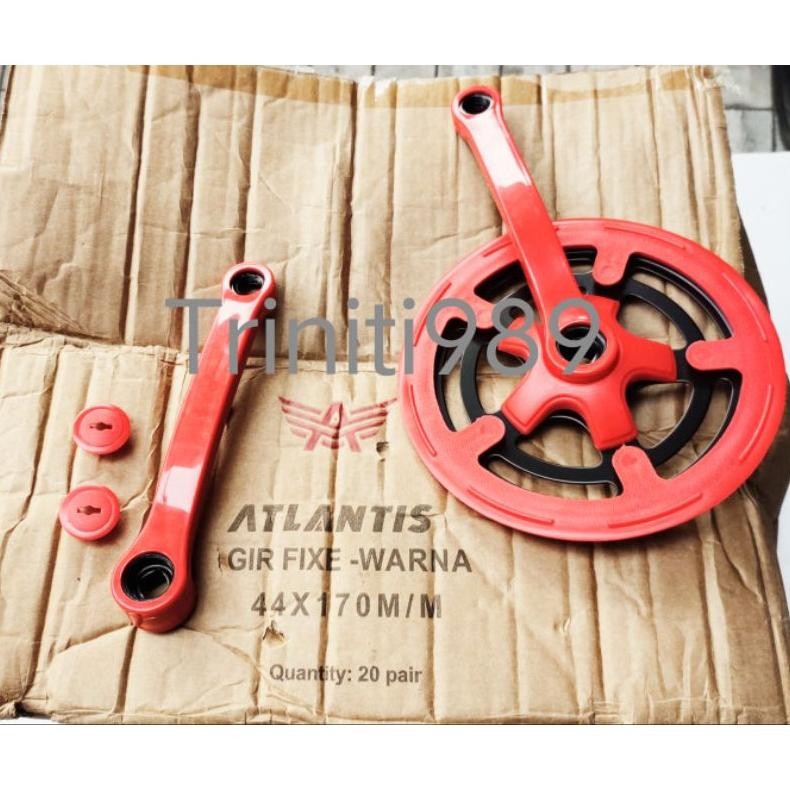 Ready Gear Gir Crank Set Piringan 44T Sepeda Fixie Lipat Minion Atlantis