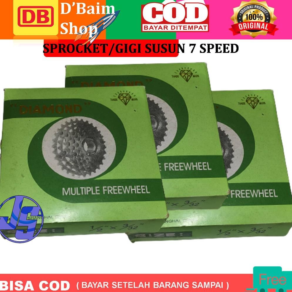 Ready Gear Sepeda 7 Speed Drat Ulir Diamond Sprocket Freewheel 7 Speed Sepeda Gunung Lipat Minion Ct