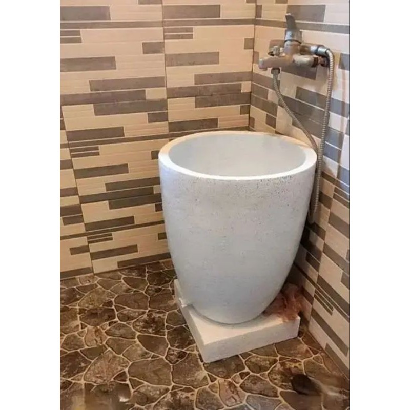 Bak Mandi teraso kapsul 50*70 / gentong terazzo /bak mandi kekinian/bak mandi teraso