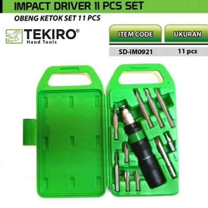 Spesial Obeng Tumbuk Ketok / Impact Driver Set 11 Pcs Tekiro