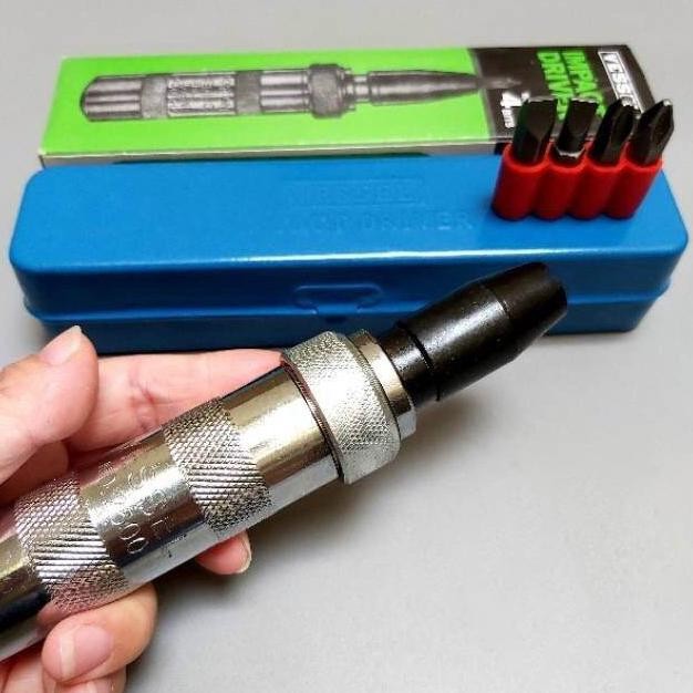 Terlaris Obeng Getok Set 5Pcs Obeng Ketok Putar Plus Mata Obeng Lengkap Kemasan Box Berkualitas- FF0