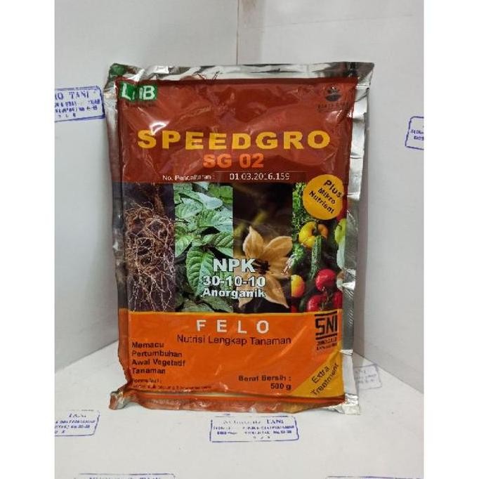 

Terlaris Npk Speedgro Sg 02 Felo (30-10-10) Plus Mikro Nutrient 500 Gr