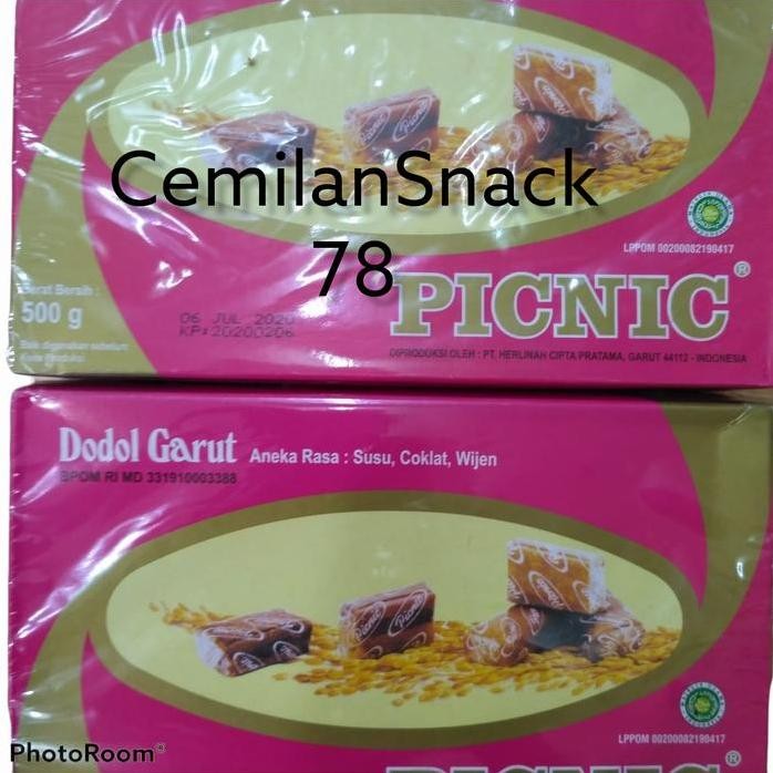 

Terlaris Dodol Garut Picnic Aneka Rasa:Susu, Coklat, Wijen/1 Kotak 1/2 Kg