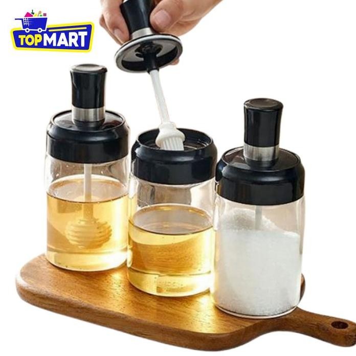 

Terlaris Topmart - Gelas Botol Minyak Wadah Bumbu Wijen Garam Tempat Penyimpanan Kedap Udara Botol Minyak Multifungsi