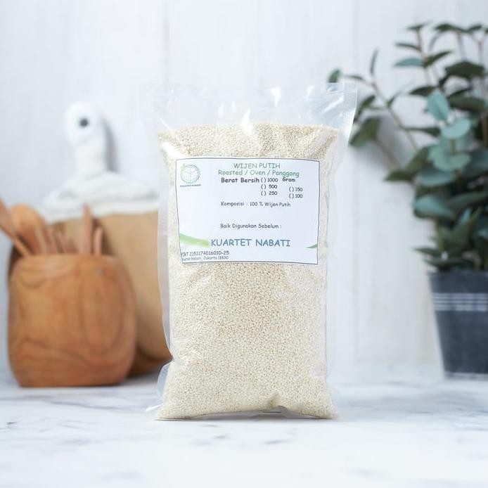 

Terlaris 1000Gr Roasted Wijen Putih / White Sesame Seeds - Oven - Sangrai