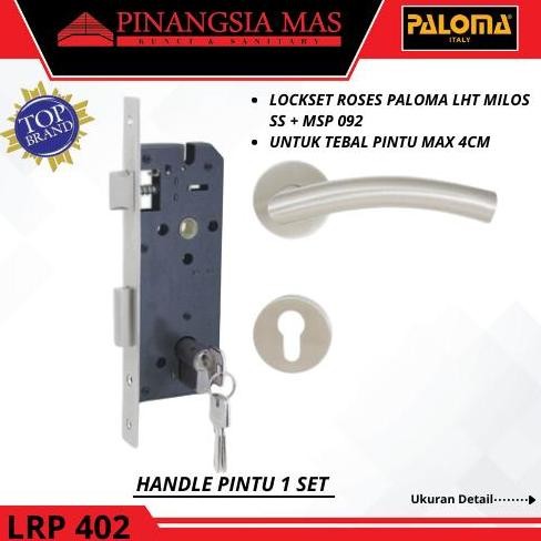 Kunci Set PALOMA LRP 402 Handle Mortise Cylinder Lock Gagang Pintu