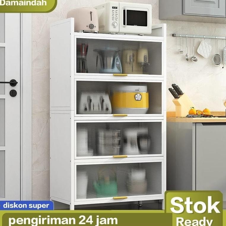 Rak Piring Tertutup Lemari Dapur Lemari Rak Piring Aluminium Rak Kabinet Rak Dapur Serbaguna Rak Pen