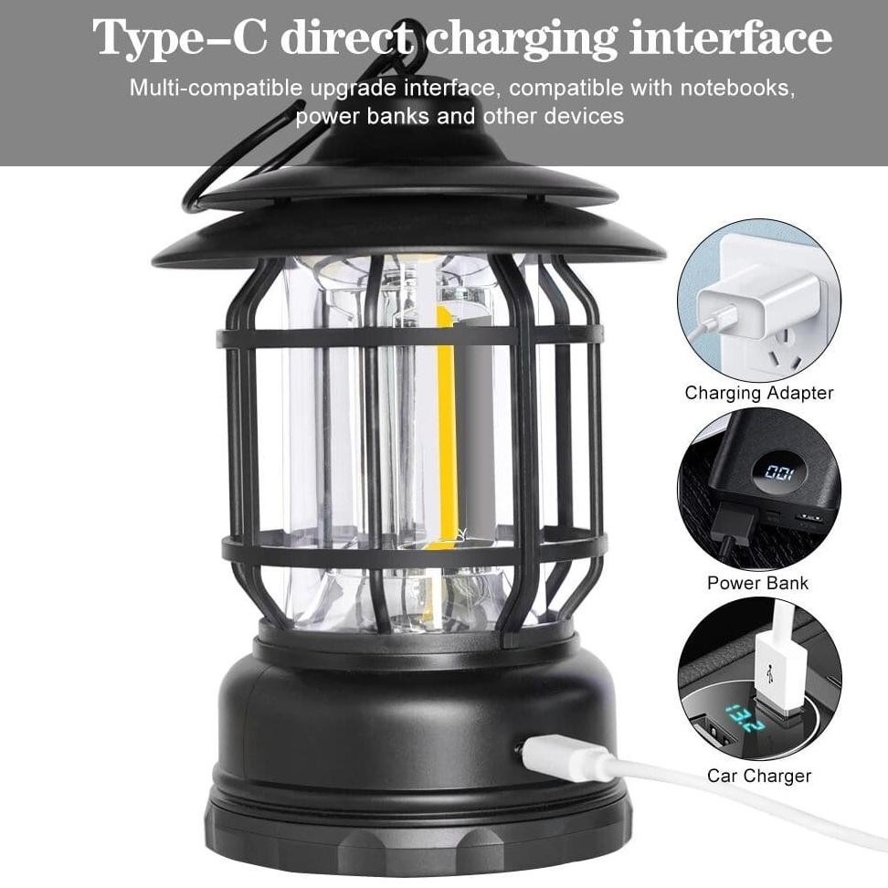 SUPERMARKET IMPORT Lampu Camping Tahan Lama Lampu Camping Lentera Gantung Lampu Camping Charger Camp