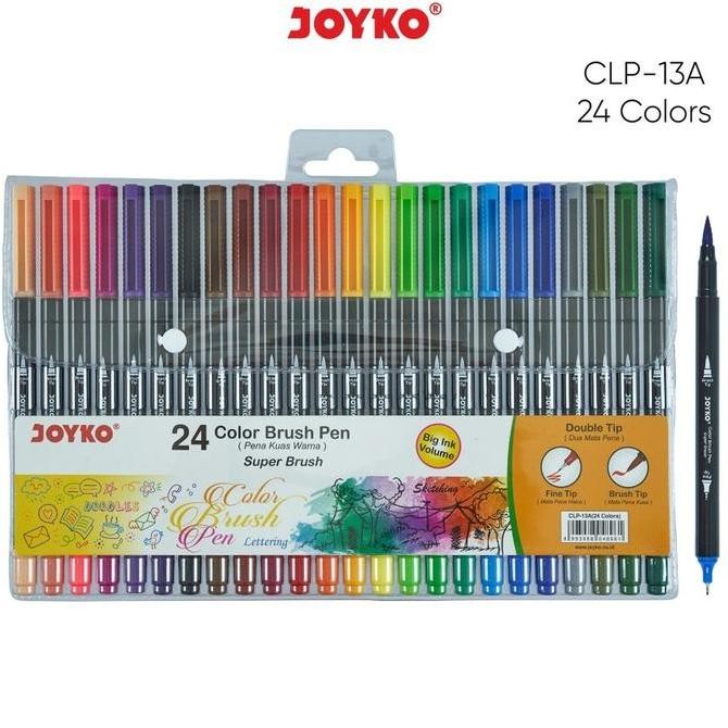 

Color Brush Pen / Pena Kuas Warna Joyko Clp-13A / 24 Warna / Clp 13 A Original