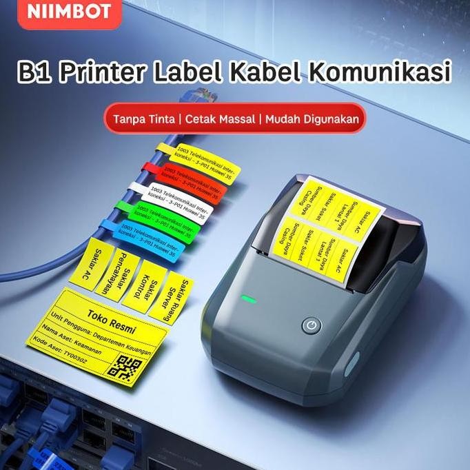 

new niimbot b1 printer label kabel jaringan, printer untuk proyek kelistrikan/kabel jaringan, stiker penanda sakelar.