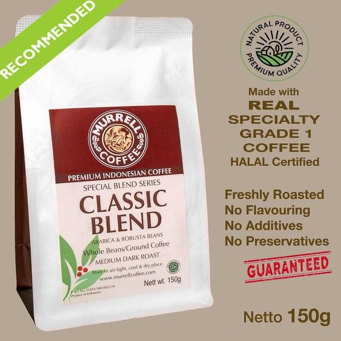 

CLASSIC HOUSE BLEND KOPI PREMIUM SPESIAL BIJI BUBUK MURRELL COFFEE TERMURAH