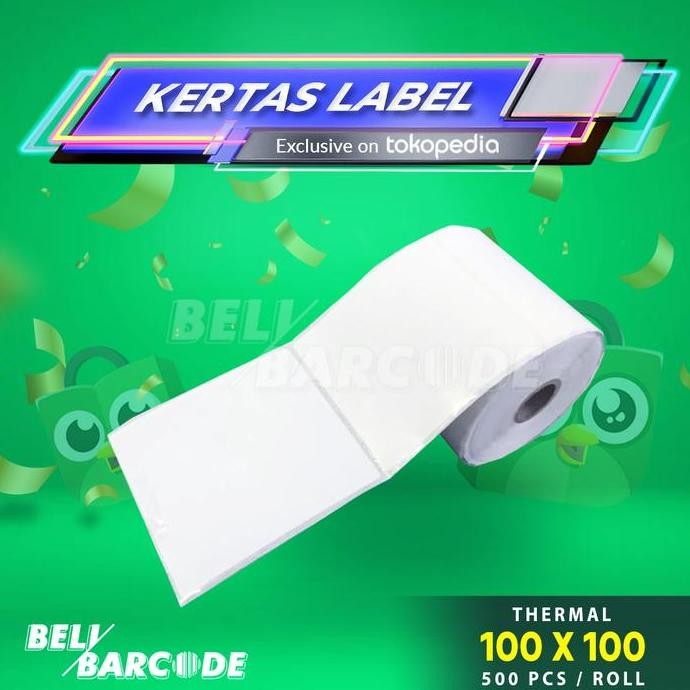 

new label stiker bare thermal 100x100 isi 500pcs 1