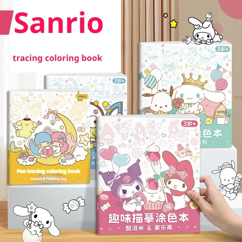 

New Sanrio Kuromi Painting Notebook Children'S Sketching Coloring Copy Notebook Elementary School Cartoon Anime Line Draft