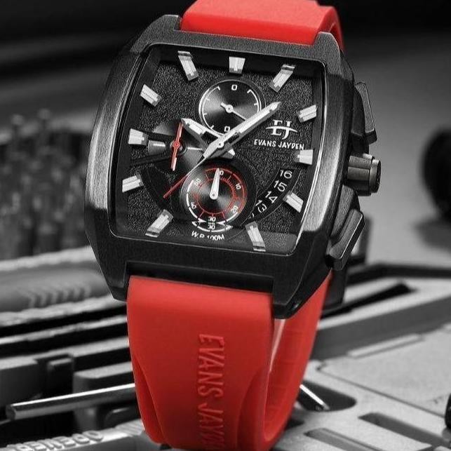 Murah Diskon   Jam Tangan Evans Jayden Jam Tangan Pria 9546 Rubber Silicon Chronograph Kaca Sapphire