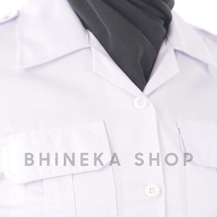 ND Kemeja Putih PDH Wanita Baju Dinas Putih Wanita Seragam Putih PDH Wanita