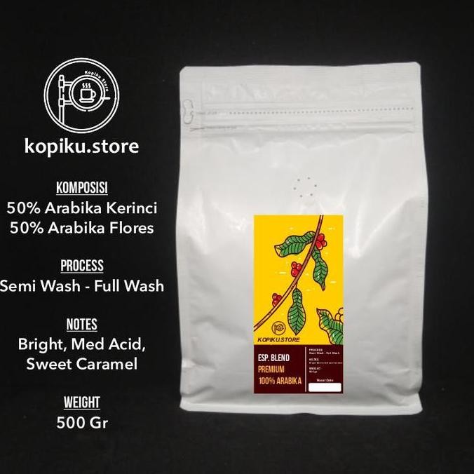 

Kopi Espresso Blend 100% Arabika 500 gr | Kerinci - Flores Biji/Bubuk
