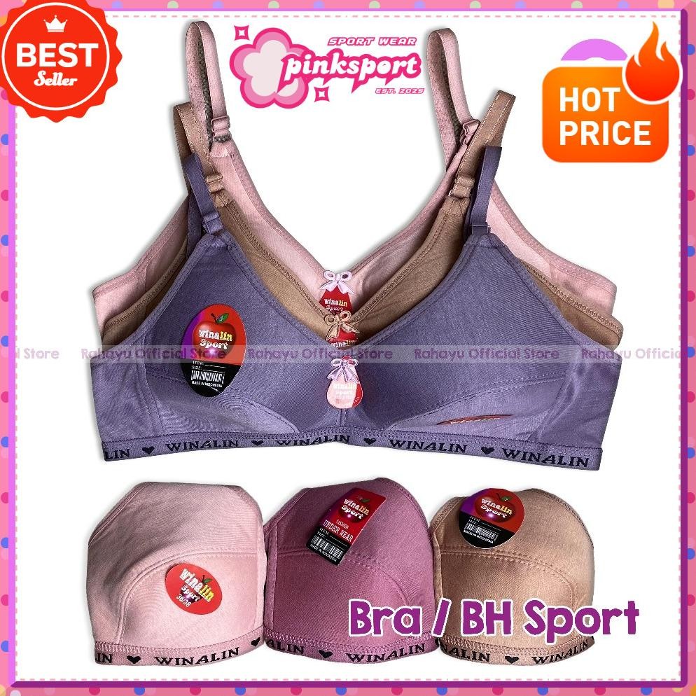 ND Pink Sport / Bra Winalin Isi 3pcs / BH Winalin / Bra Sport Winalin / BH Sport Winalin Bahan Katun
