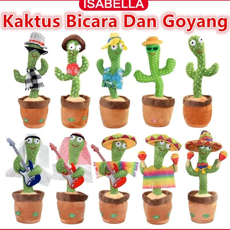 TERMURAH Mainan berbicara / Kaktus Bicara Dan Goyang / Mainan Boneka Kaktus Bergoyang dan Bicara Bis