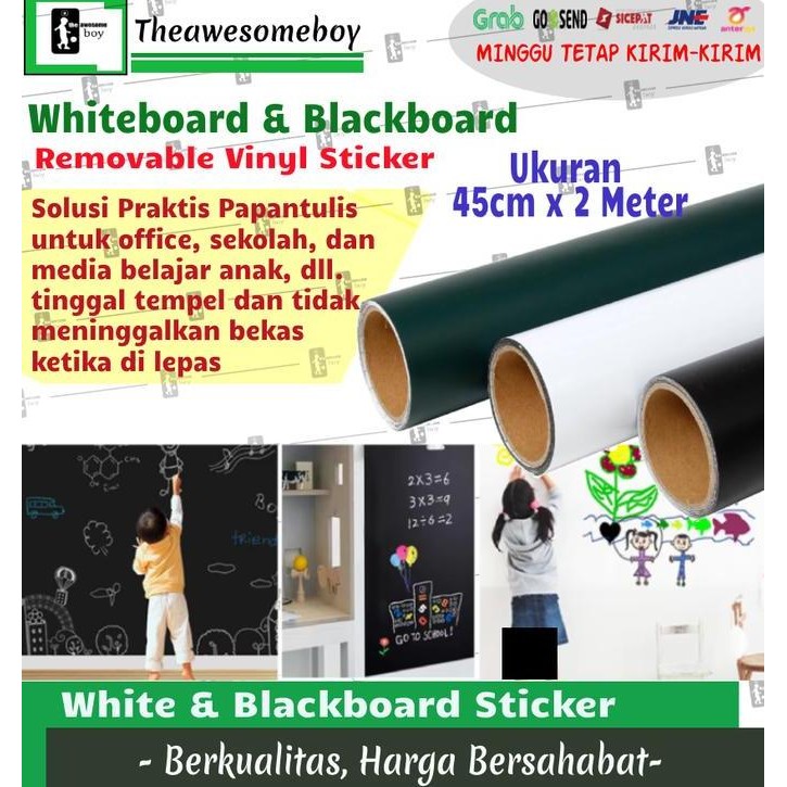 

Produk Baru!! 2M vinyl blackboard chalkboard papan tulis tempel kapur stiker dinding