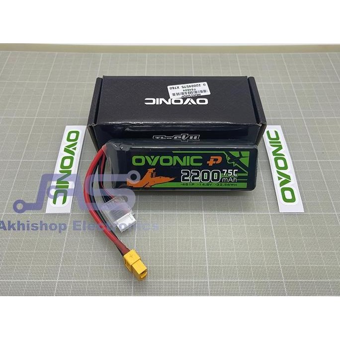BEBAS ONGKIR - Ovonic High Discharge Lipo Battrey 2200mah 4S 75C XT60