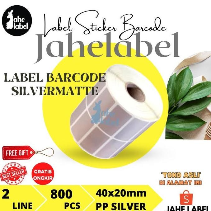 

new label stiker bare silvermatte , silver pet mate, 40x20 mm
