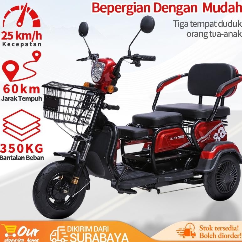 2022 Sepeda Listrik/Sepeda Motor Roda 3/Skuter untuk Lansia