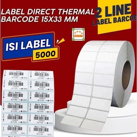 

new stiker label bare direct thermal 2 line 33x15mm [5000 pcs]