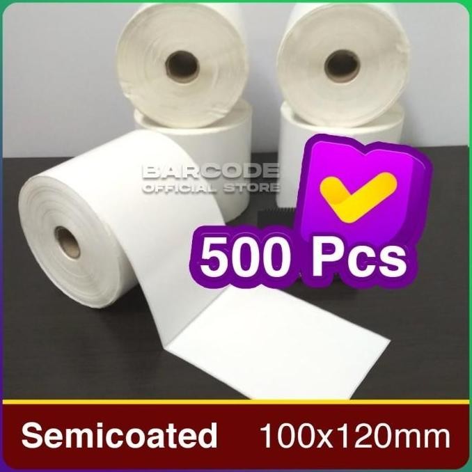

new kertas stiker label printer bare 100x120 mm semicoated isi 500 pcs