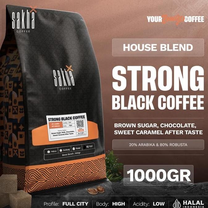 

KOPI STRONG BLACK COFFEE BLEND ROAST BEAN ESPRESSO ROASTED BEANS BIJI BUBUK 1KG TERMURAH