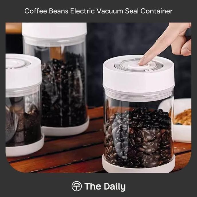 

WTD LAB COFFEE BEANS ELECTRIC VACUUM SEAL CONTAINER GLASS - TOPLES PENYIMPANAN KEDAP UDARA ELEKTRIK UNTUK BIJI KOPI DENGAN TUTUP KARET SILIKON WARNA PUTIH STOPLES PENYEGEL MAKANAN TERMURAH