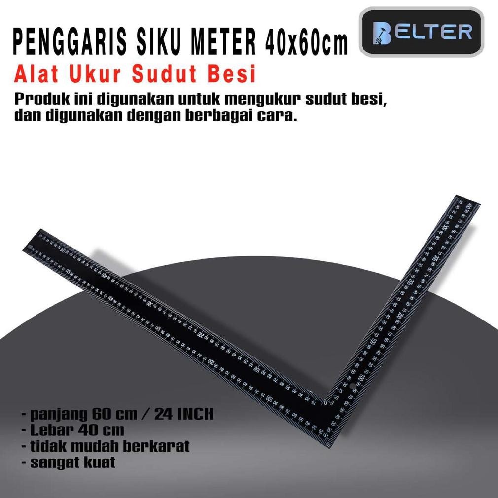 

NEW!!! Penggaris Siku L Besi 40x60 Penggaris Siku Tukang Full Besi Siku Meter 40 x 60 cm