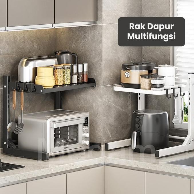 Megam Rak Dapur Multifungsi Rak Oven Microwave  Rak Penyimpanan Bumbu Dan Peralatan Dapur Gantungan 