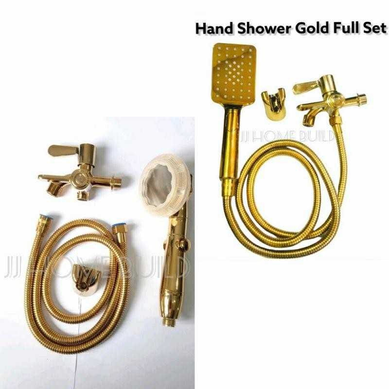 Ausat_ Hand Shower Set Gold / Shower Set Kamar Mandi High Quality Gold