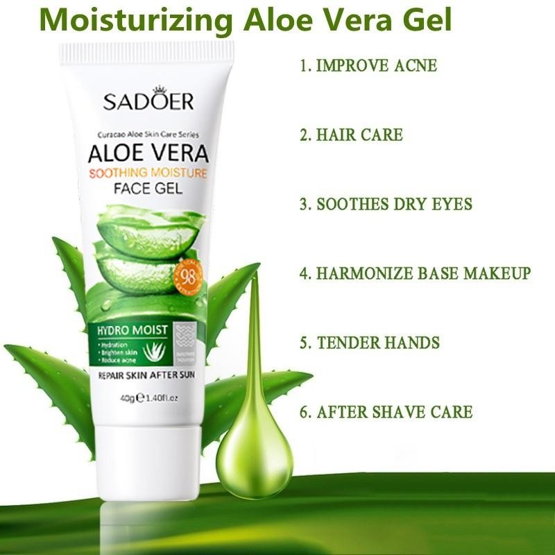 Pelembab Gel Lidah Buaya Aloevera 95 % Gel 60G Natural Memudarkan Bekas Jerawat Encer Bekas Luka Hyd