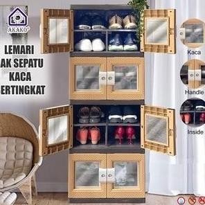 AKAKO Almari RAK SEPATU / Lemari Rak Sepatu Susun Akako Tempat Sendal Sepatu Plastik