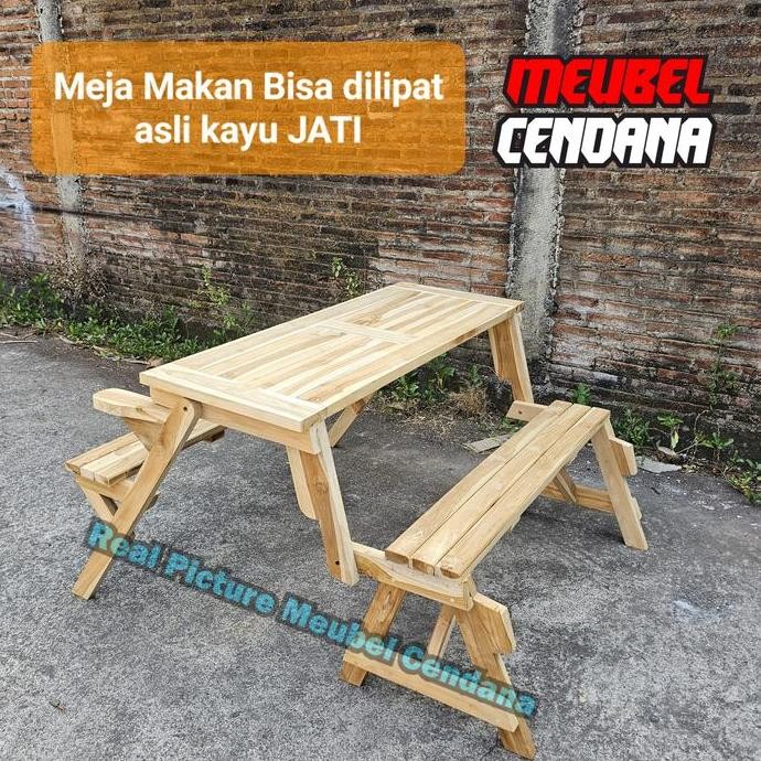 Meja Makan Lipat Minimalis - Kursi Cafe Jati - Kursi Magic Kayu Jati Co