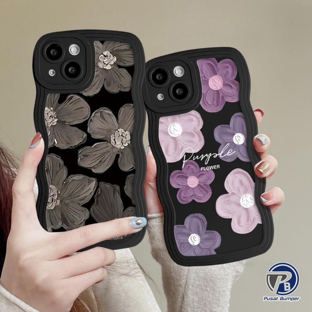 Is75 Gq-68 Ss833 Softcase Silikon Case Casing Purple Flower Oil Painting For Infinix Smart 5 6 Nfc 7