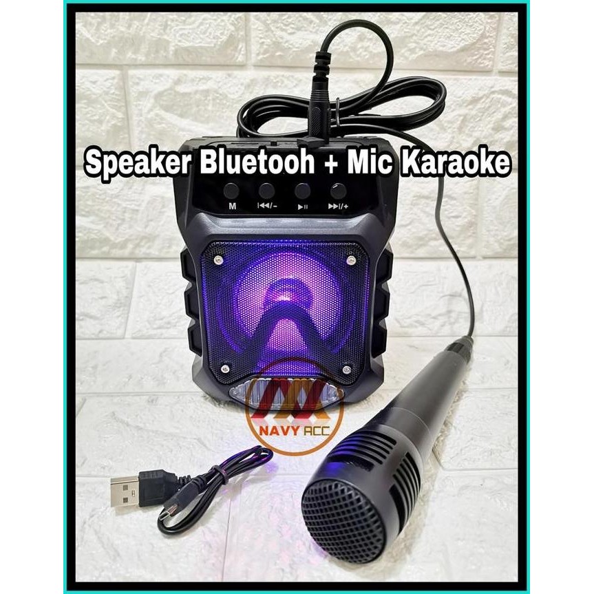 HT-Speaker Karaoke Bluetooth + Microphone Radio Standing Hp Sk75