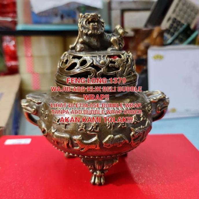 Hiolo Tempat Bakar Dupa Bubuk Krucut Yuan Bao Kuningan 12 Shio Co