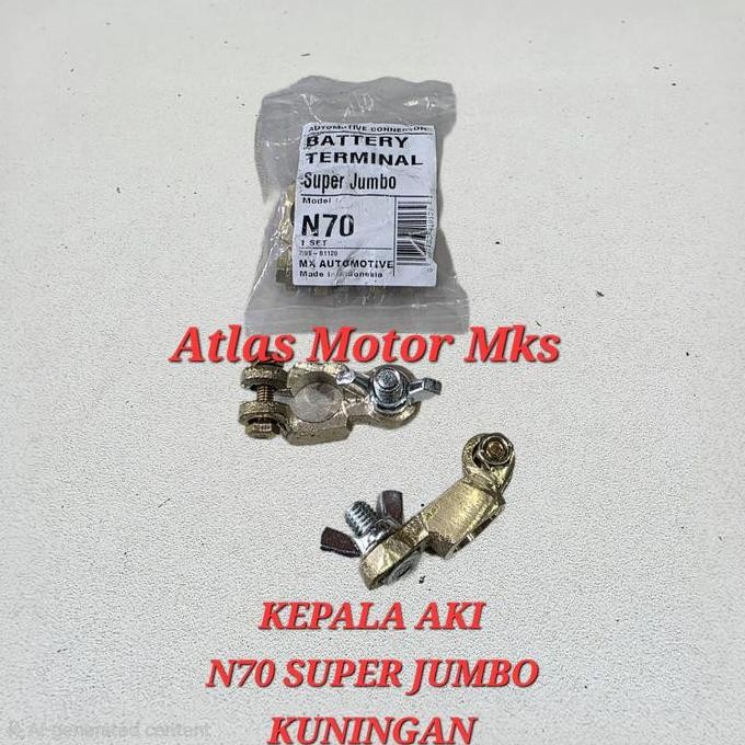___] [2PCS] KEPALA ACCU AKI BESAR NS70 / NS 80 / N70  KUNINGAN BESAR SUPER JUMBO BODY KUNINGAN LEBIH