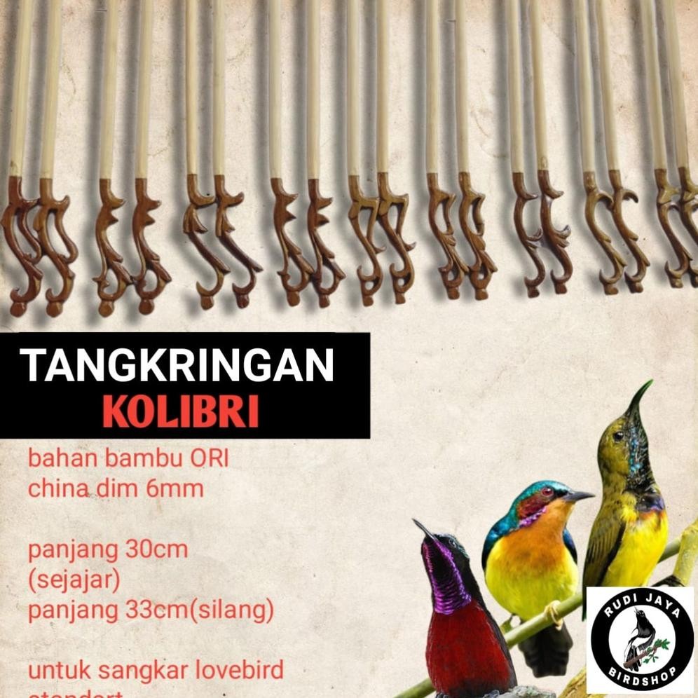 Super Sale Pj24 Tangkringan Ukir Burung Pleci Sogon Konin Kayu Asem Asam Dan Bambu Untuk Lomba Haria
