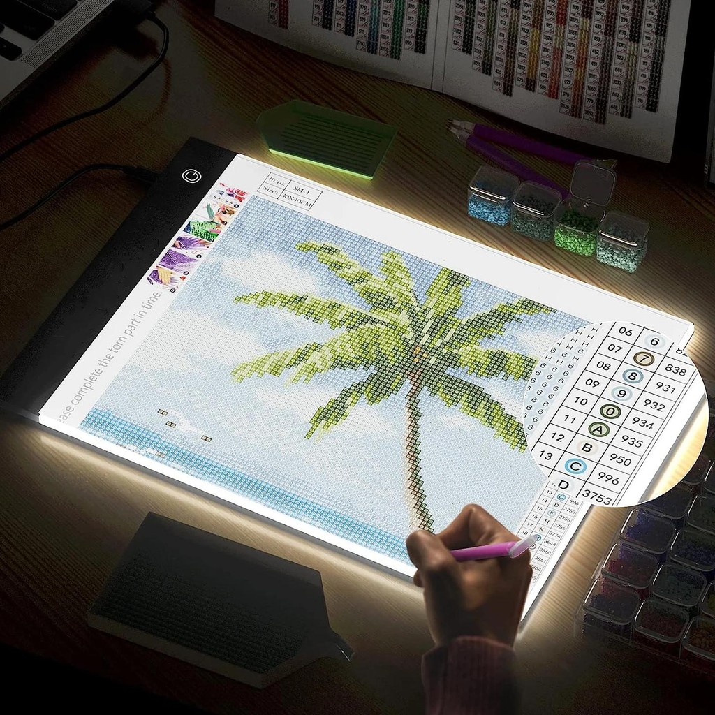 

A2/A3/A4/A5 Led Light Pad For Diamond Painting Kits, Usb Powered Adjustable Brightness Diamond Art Light Board With Accessorie