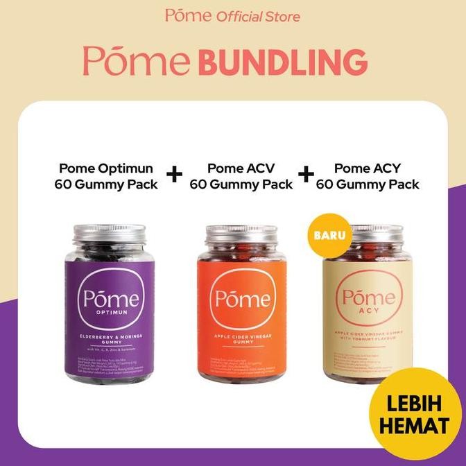 

Sale Pome Bundling Gummy - Combo 3 Botol (1 Pome Acv, 1 Pome Optimun, 1 Pome Acy) Gummy