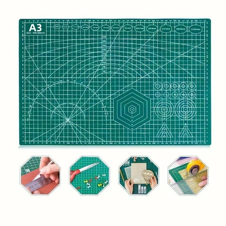 

1Pc Cutting Pad 18X12, A3 Art Cutting Board-Polyvinyl Chloride Slip-Resistant Self-Healing Paper Faux Leather