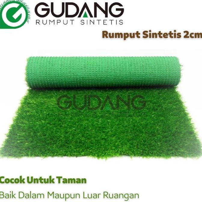 Sale Rumput Sintetis 2Cm Rumput Palsu, 1Roll 2 Meter X 25 Meter