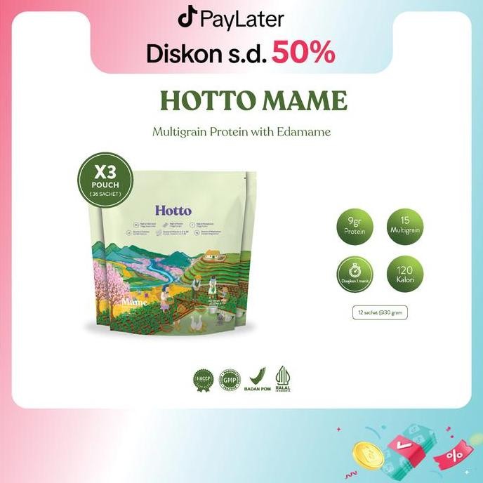 

Promo Hotto Mame Protein Multigrain With Edamame 3 Pouch